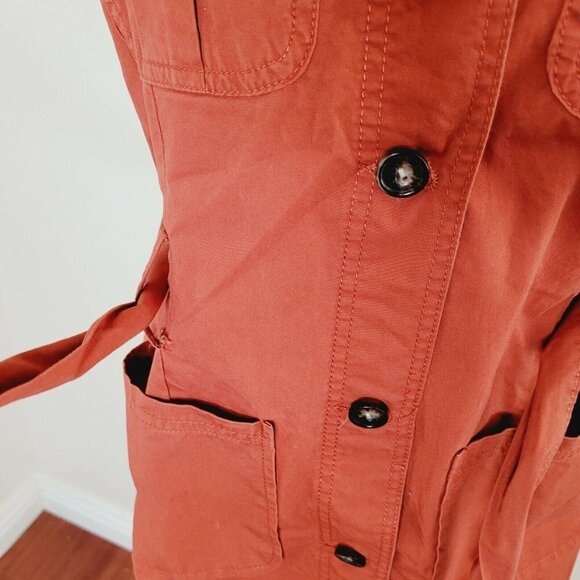 Cato Burnt Orange Sleeveless Belted Cargo Utility Top Size Small - Picture 9 of 12